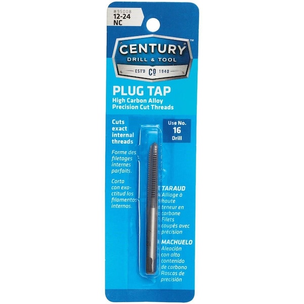Century Drill & Tool Century Drill & Tool 12-24 Carbon Steel National Coarse Tap-Plug 95008 - main